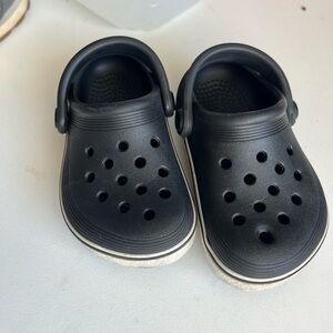 Crocs. Toddler size 6. Black with white.